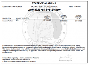 Alabama License